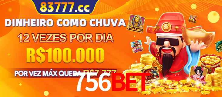 Banner do programa de recompensas Recomende para amigos do 756bet, detalhando os bônus por convidar amigos, com prêmios que chegam a R$288.888.