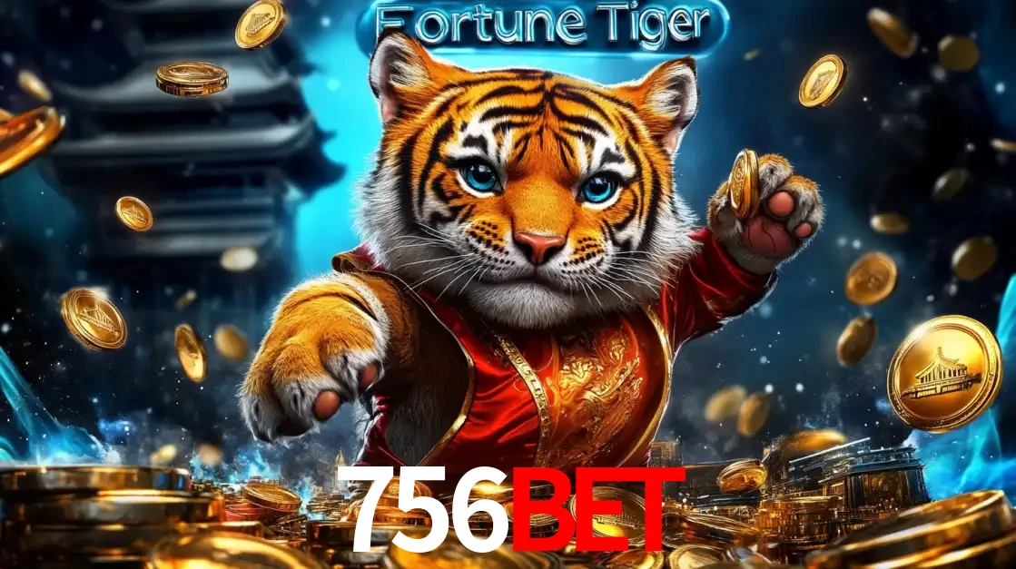 Imagem promocional do jogo de slot Fortune Tiger, com um tigre majestoso em traje tradicional cercado por uma fortuna em moedas de ouro, disponível agora no cassino 756bet.